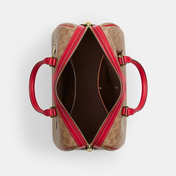 Rowan Large Satchel Bag In Signature Canvas With Stripe - Picture 7 of 7